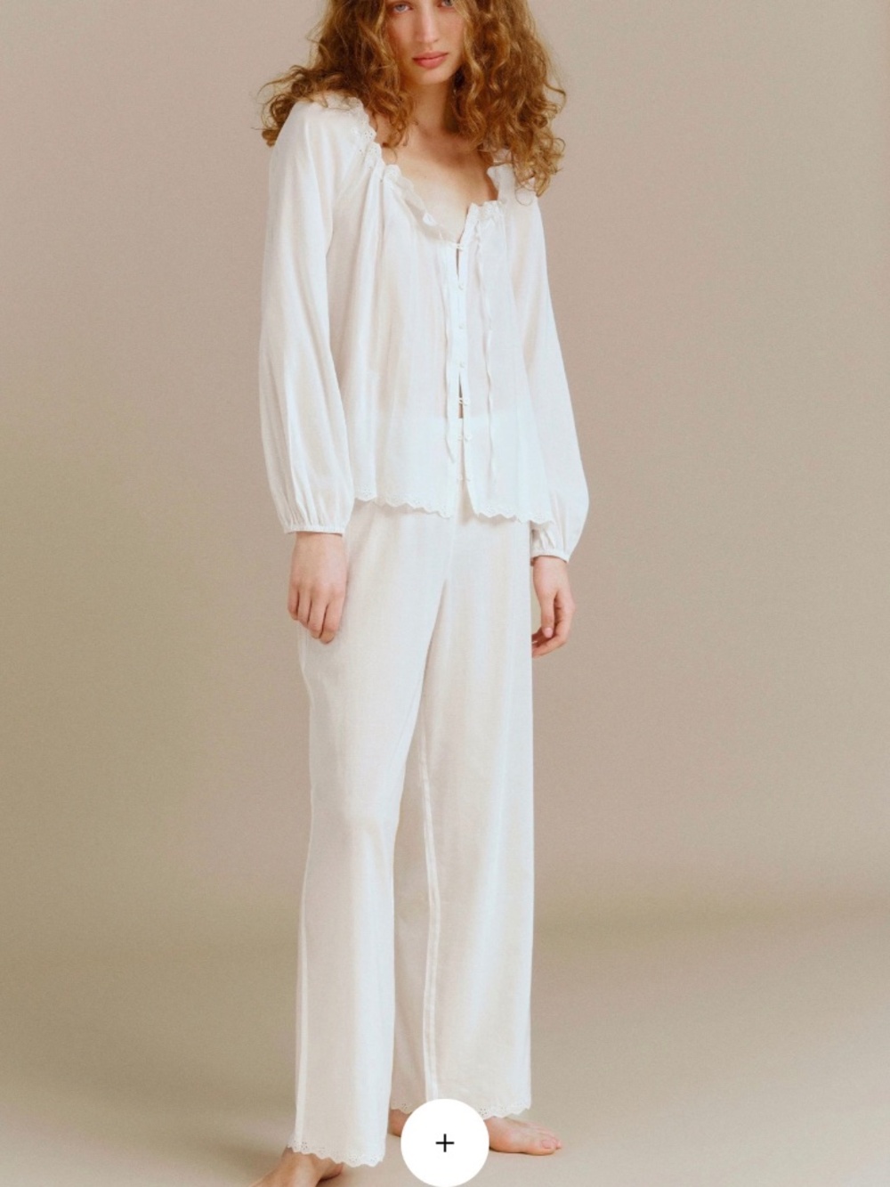 Reformation Paloma Pajama Set Ivory - Size S